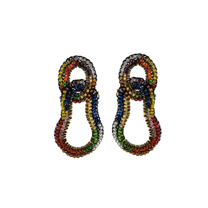 Multi & Black Artemis Duo Handmade Crochet Earrings