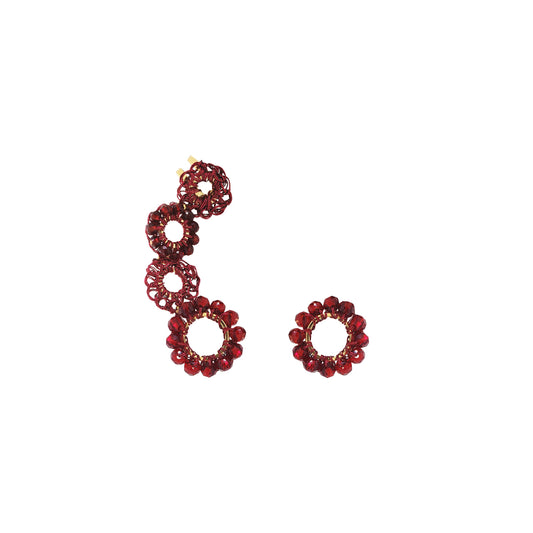 Cherry Red Clubs Handmade Crochet Earcuff