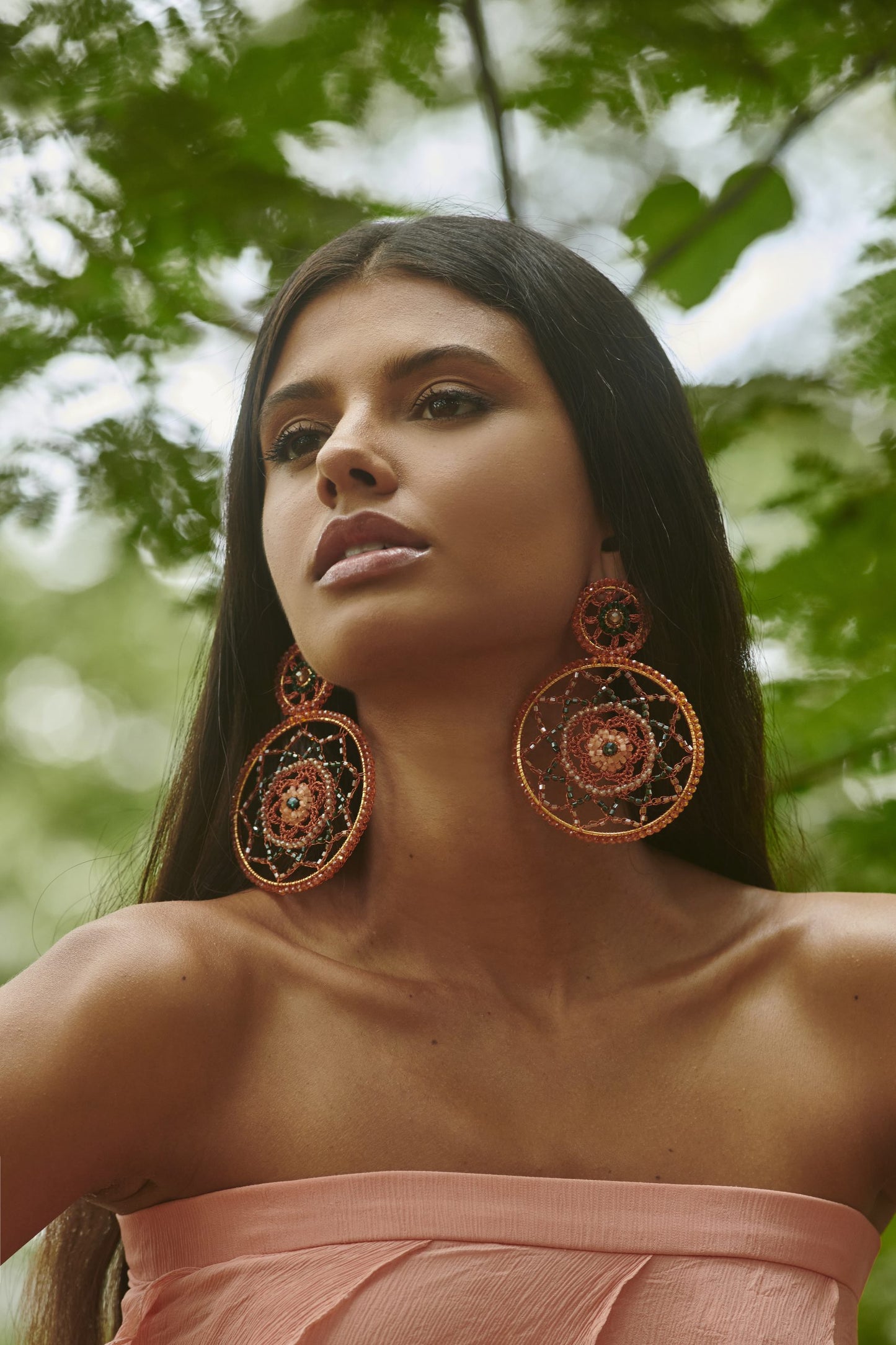 Mystic Amber Mix Lux Maxi Handmade Crochet Earrings
