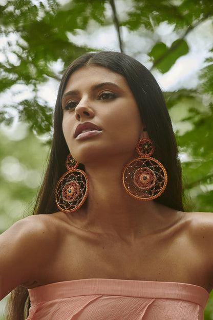 Mystic Amber Mix Lux Maxi Handmade Crochet Earrings
