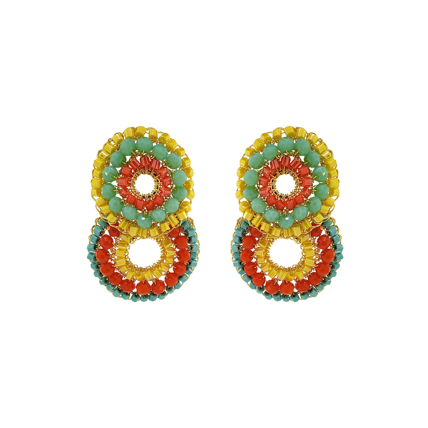 Summer Vibe Mix Gush Small Handmade Crochet Earrings
