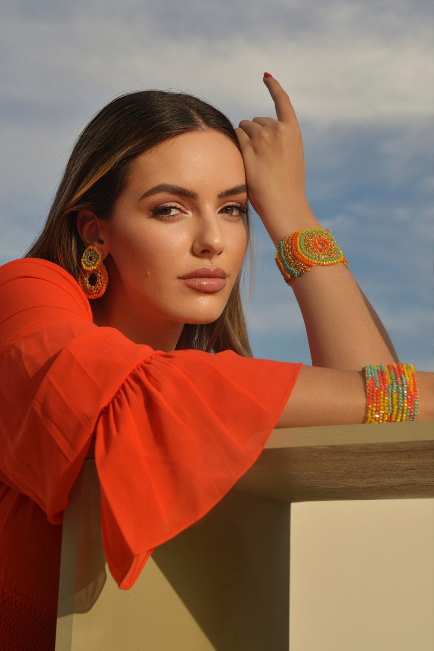 Summer Vibe Mix Flux Double Handmade Crochet Earrings