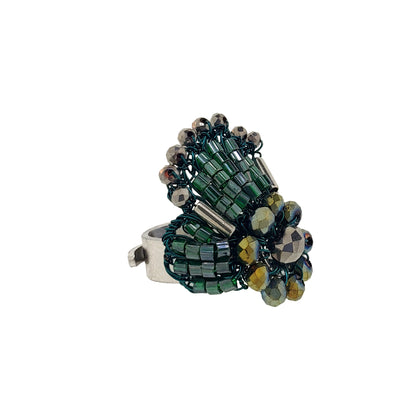 Moss Green Mix Queen Handmade Crochet Ring