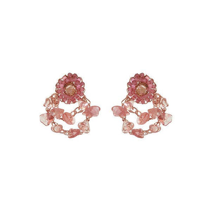 Rose Quartz Mix Rocks Circle Posts