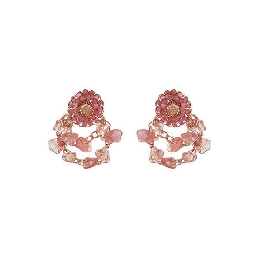 Rose Quartz Mix Rocks Circle Posts