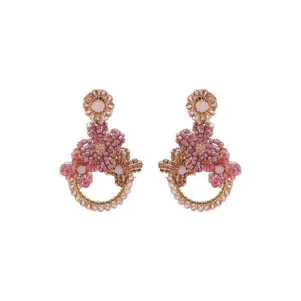 Rose Quartz Mix Garden Mini Handmade Crochet Earrings