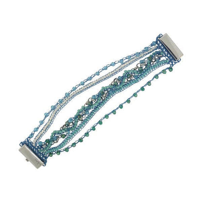 Ocean Blue Mix Waves Handmade Crochet Bracelet