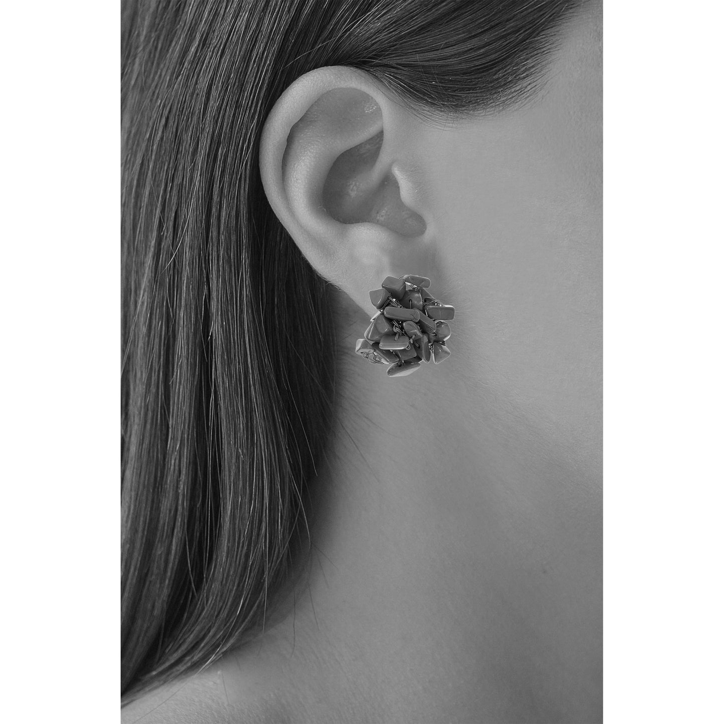 Rose Quartz Mix Rocks Posts Handmade Earrings