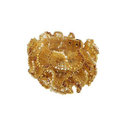 Golden Mix Rio Handmade Ruffled Crochet Bracelet