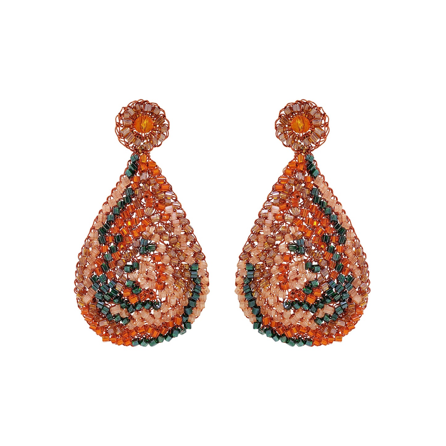Mystic Amber Mix Aria Handmade Crochet Earrings
