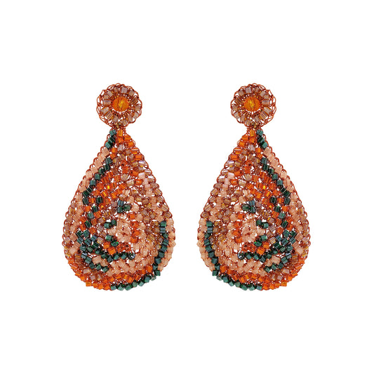 Mystic Amber Mix Aria Handmade Crochet Earrings