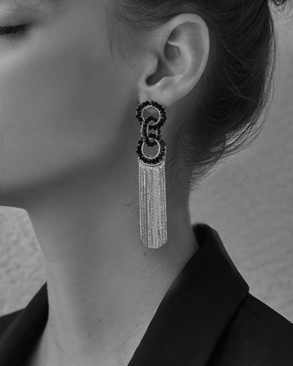 Ocean Teal Mix Lola Fringe Handmade Crochet Earrings