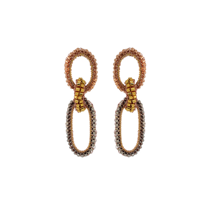 Trio Gold Stevie Handmade Crochet Links Earring