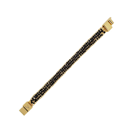 Black & Gold Ziggy Handmade Crochet Bracelet