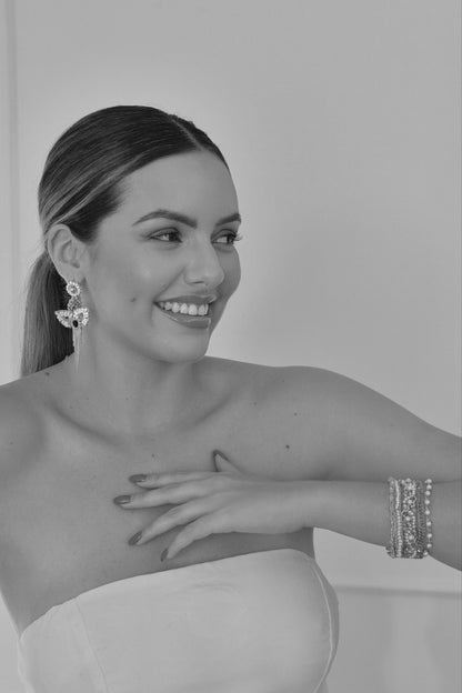 Ocean Blue Mix Mermaid Fringe Handmade Crochet Earrings