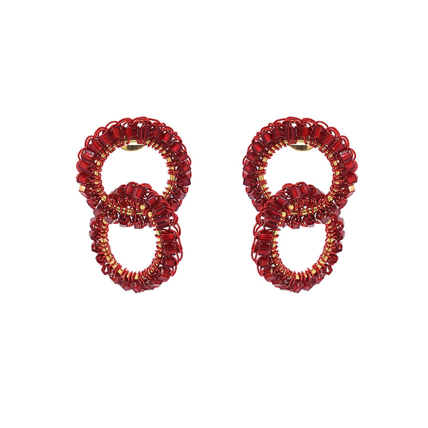 Red Velvet Nova Handmade Crochet Earrings