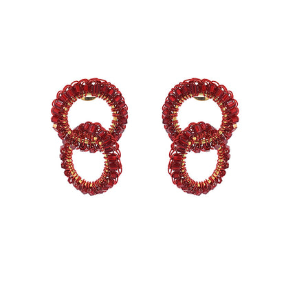 Red Velvet Nova Handmade Crochet Earrings