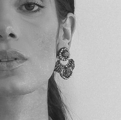 Royal Blue Mix Queen Handmade Crochet Earrings