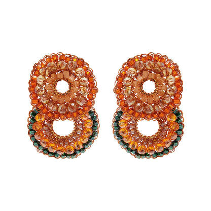Mystic Amber Mix Gush Small Handmade Crochet Earrings
