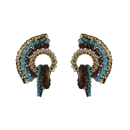 Bronze Blue Mix Sophia Handmade Crochet Earrings