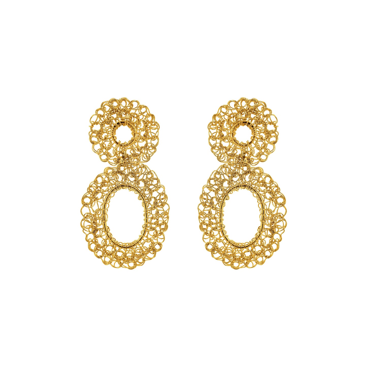 All Gold Artemis Mini Handmade Crochet Earrings