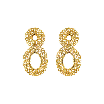 All Gold Artemis Mini Handmade Crochet Earrings