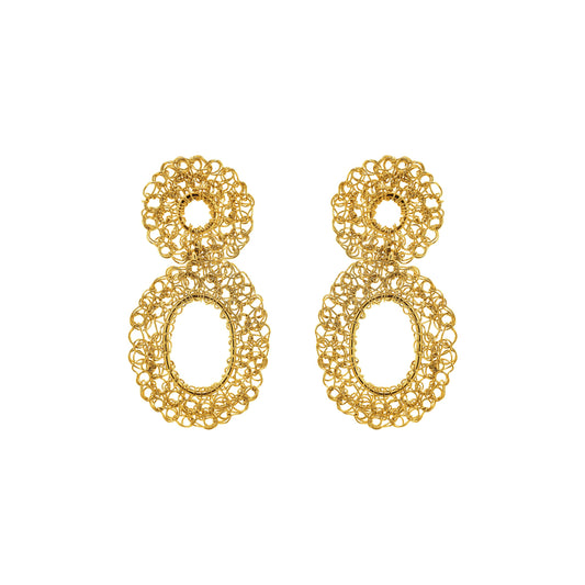 All Gold Artemis Mini Handmade Crochet Earrings