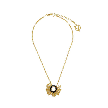 Black & Gold Gaia Handmace Crochet Necklace