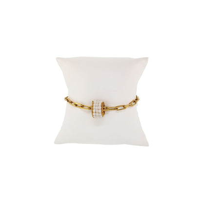 Pearl & Gold High Rolller Handmade Crochet Bracelet