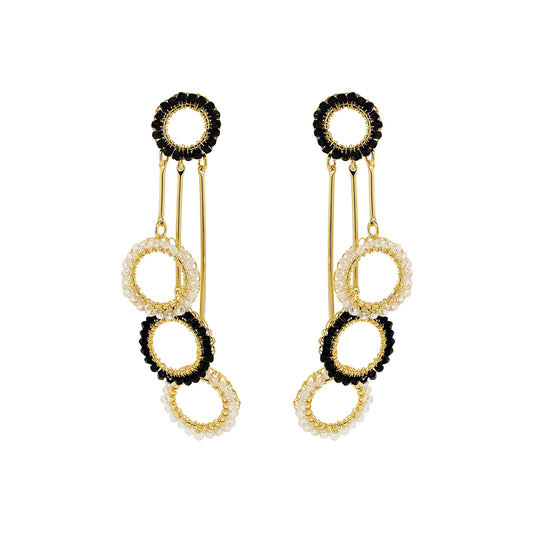 Black Mix Nora Handmade Crochet Earrings