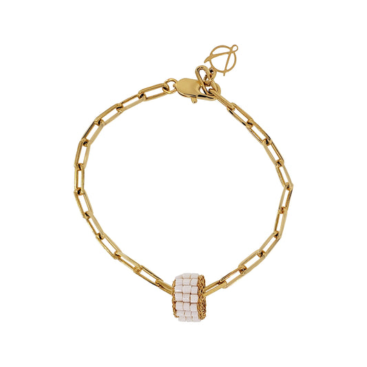 Pearl & Gold High Rolller Handmade Crochet Bracelet