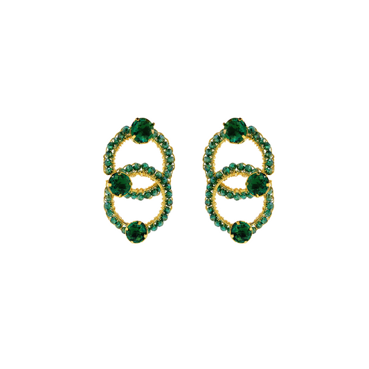 Emerald Delicate Prism Handmade Crochet Earrings