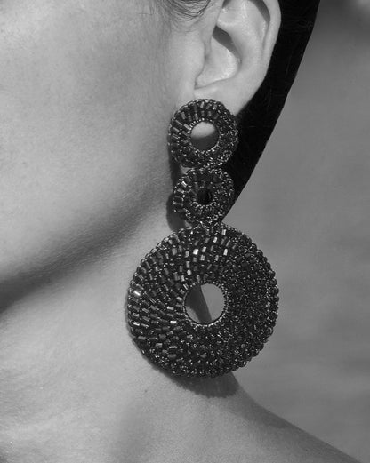 Multicolor & Black Gia Handmade Crochet Earrings
