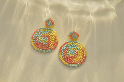 Summer Vibe Mix Dahlia Handmade Crochet Earrings