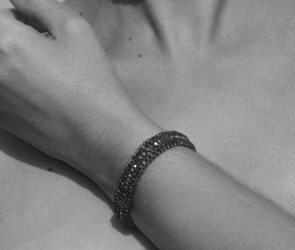 All Silver Mesh Narrow Handmade Bracelet