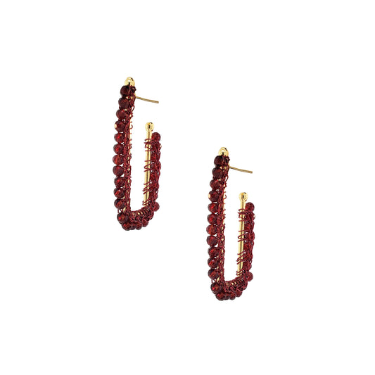 Cherry Red Lilo Mini Hoops Handmade Crochet Earrings