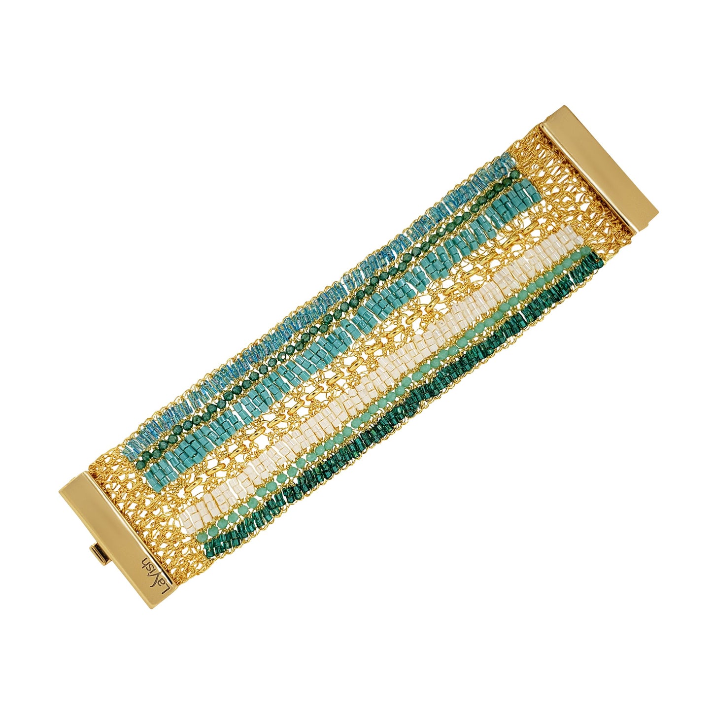 Ocean Teal Mix Tides Handmade Crochet Bracelet