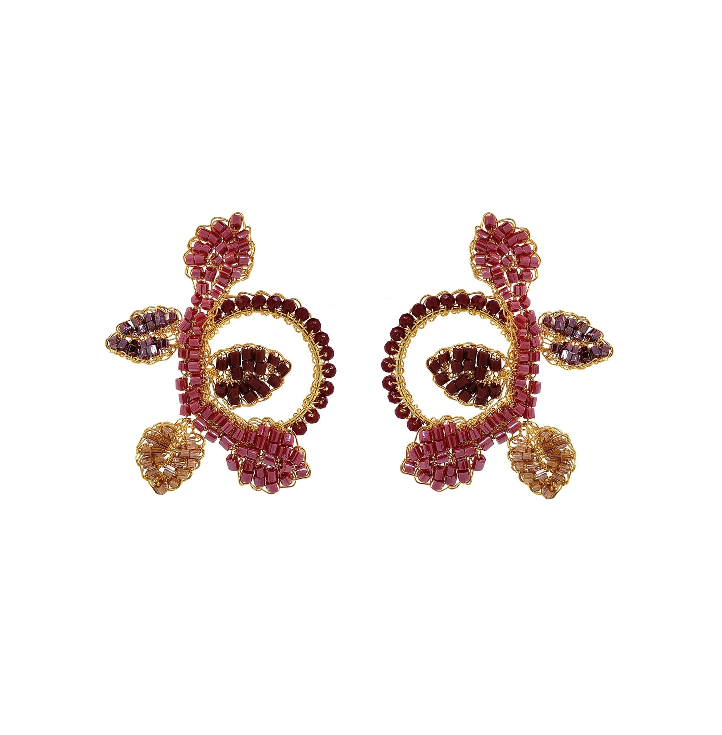 Crimson Red Mix Fiori Handmade Crochet Post