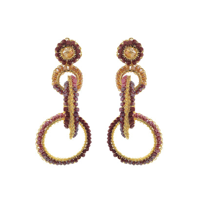 Crimson Red Mix Grace Handmade Earrings