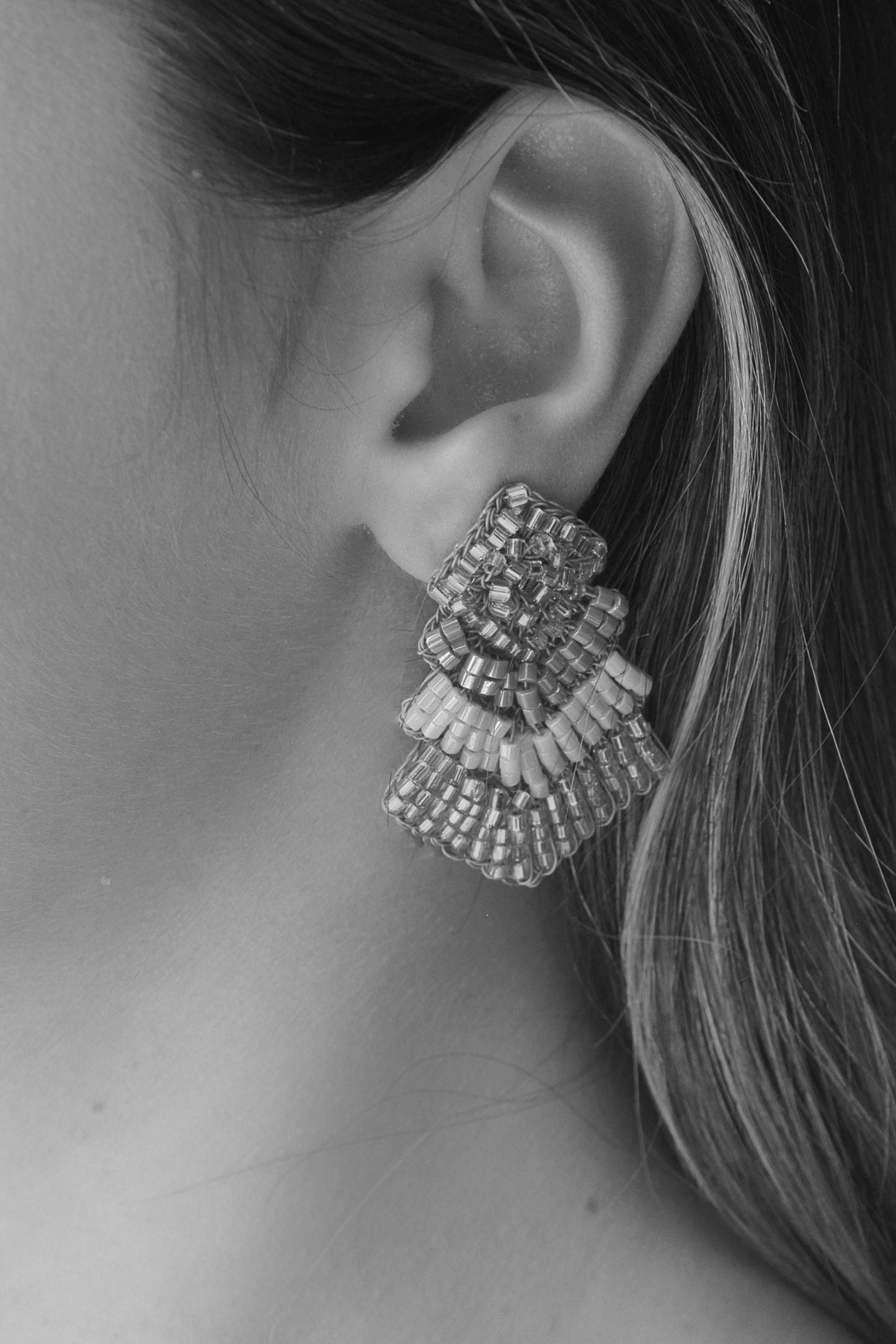 Ocean Blue Mix Chevron Mini Handmade Crochet Earrings