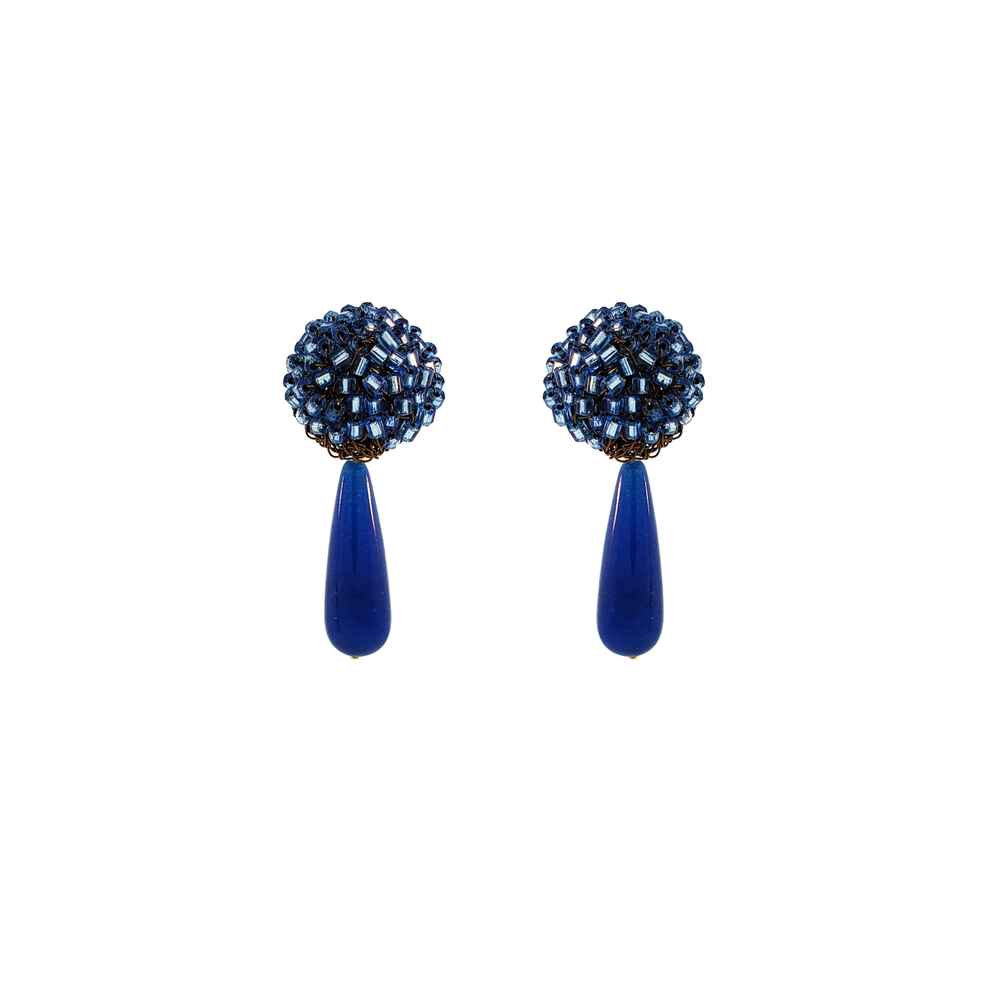 Azure Blue Briar Handmade Crochet Earrings