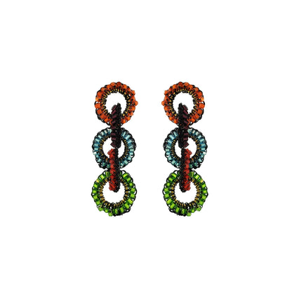 Multi & Black Nova Maxi Handmade Crochet Earrings