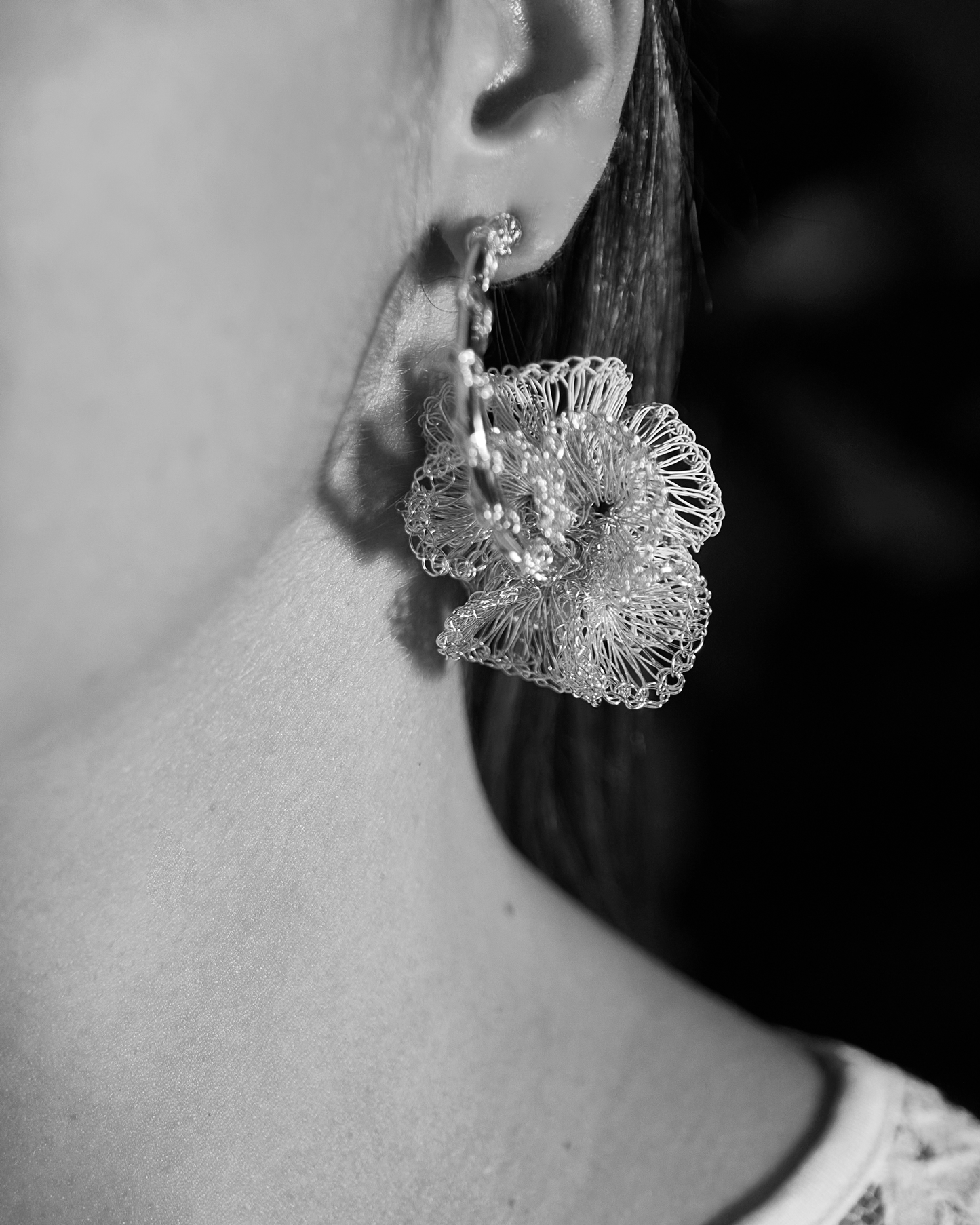 Neon Mix & Gold Scarlet Ruffled Hoops Handmade Crochet Earrings