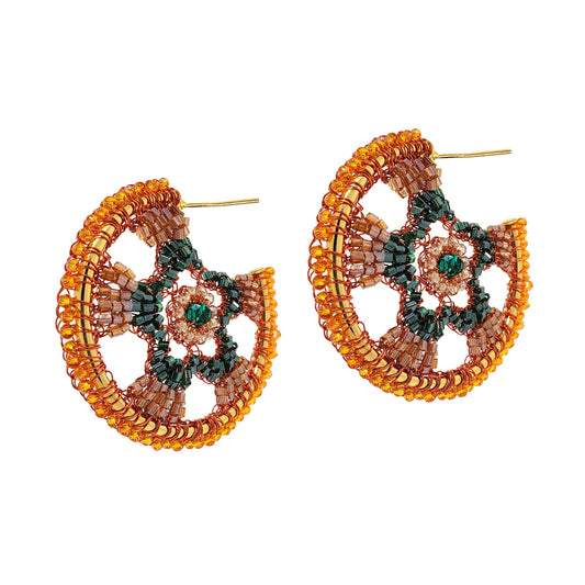 Mystic Amber Mix Clio Handmade Crochet Hoops