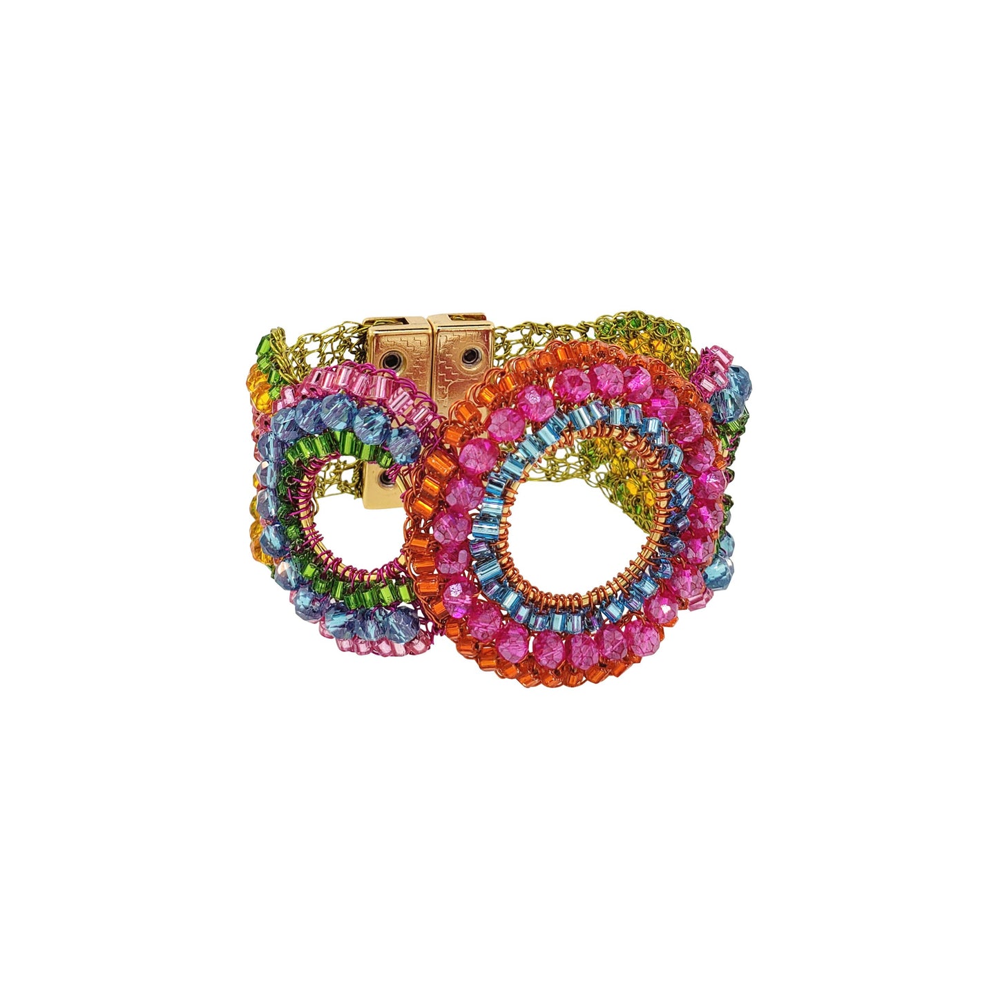 Confetti Mix & Gold Gush Handmade Crochet Bracelet