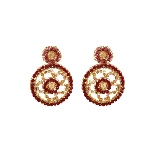 Crimson Red Lux Mini Handmade Earrings