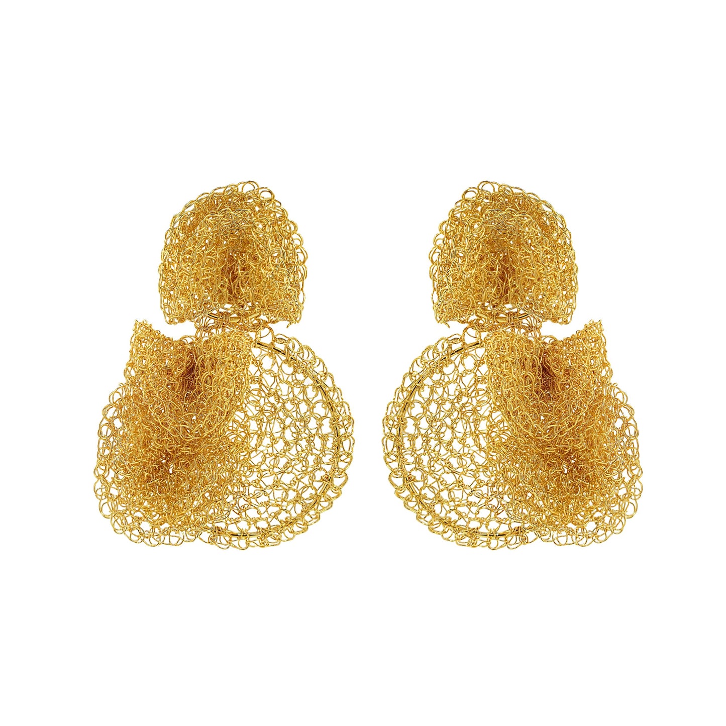 All Gold Reef Handmade Crochet Earrings