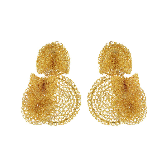 All Gold Reef Handmade Crochet Earrings