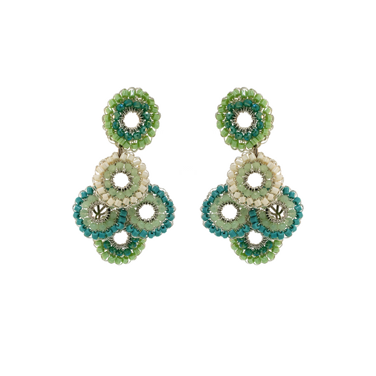 Turquoise Mix Coco Handmade Crochet Earrings