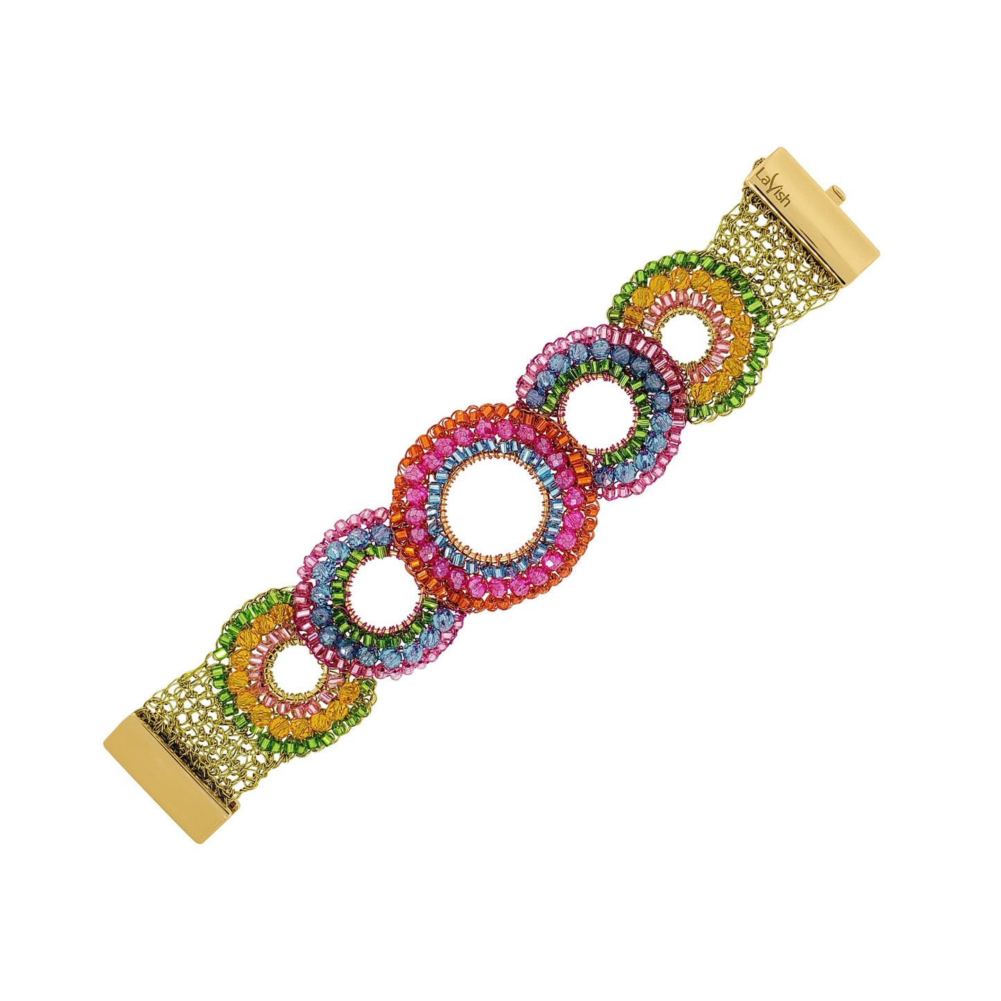 Confetti Mix & Gold Gush Handmade Crochet Bracelet